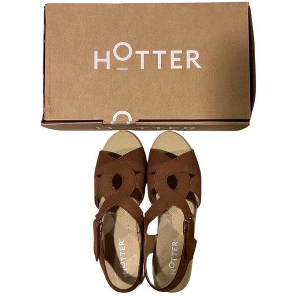 NWT Hotter Isabelle Eef Womens Brown Leather Sandals Size 7 US/5 UK/38 EU NEW - Picture 7 of 9